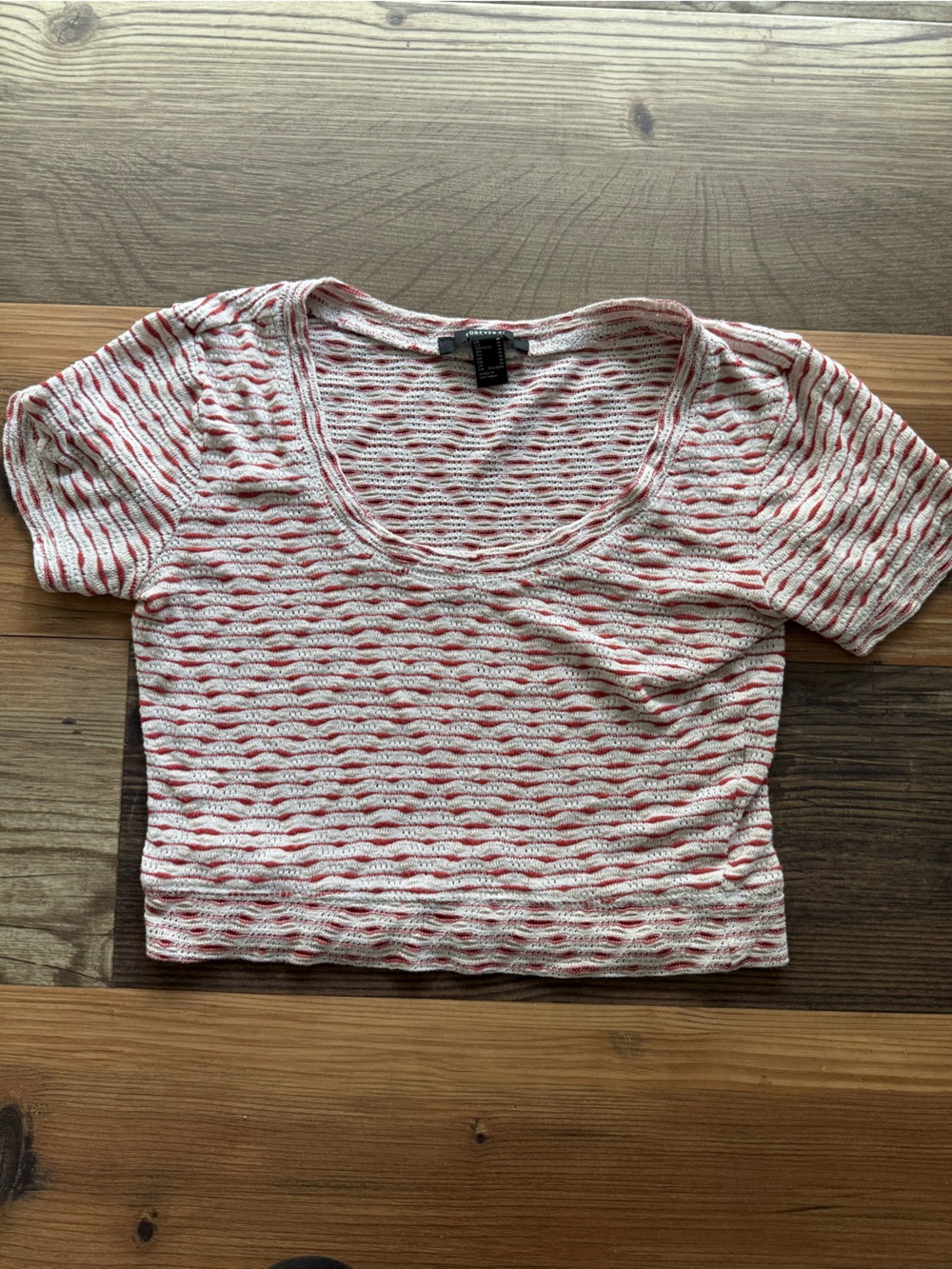 Womens M Scoop Neck Knit Crop Top Baby Tee Retro Style Boho Festival Hippie
